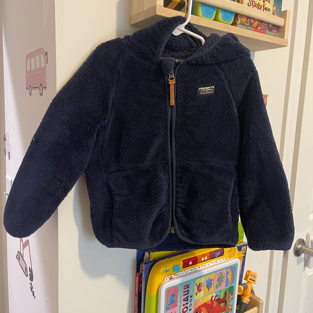 Navy Fleece Hooded Jacket